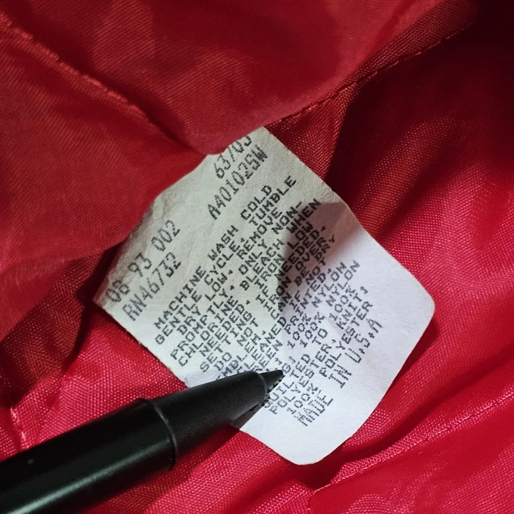 St John's Red Storm Vintage 90s Chalk Line Satin Bomber Jacket